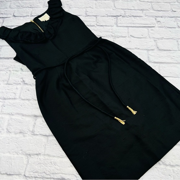 kate spade Dresses & Skirts - Kate Spade Black Midi Cocktail Dress Size 4 Silk Blend Elegant Fitted Sheath